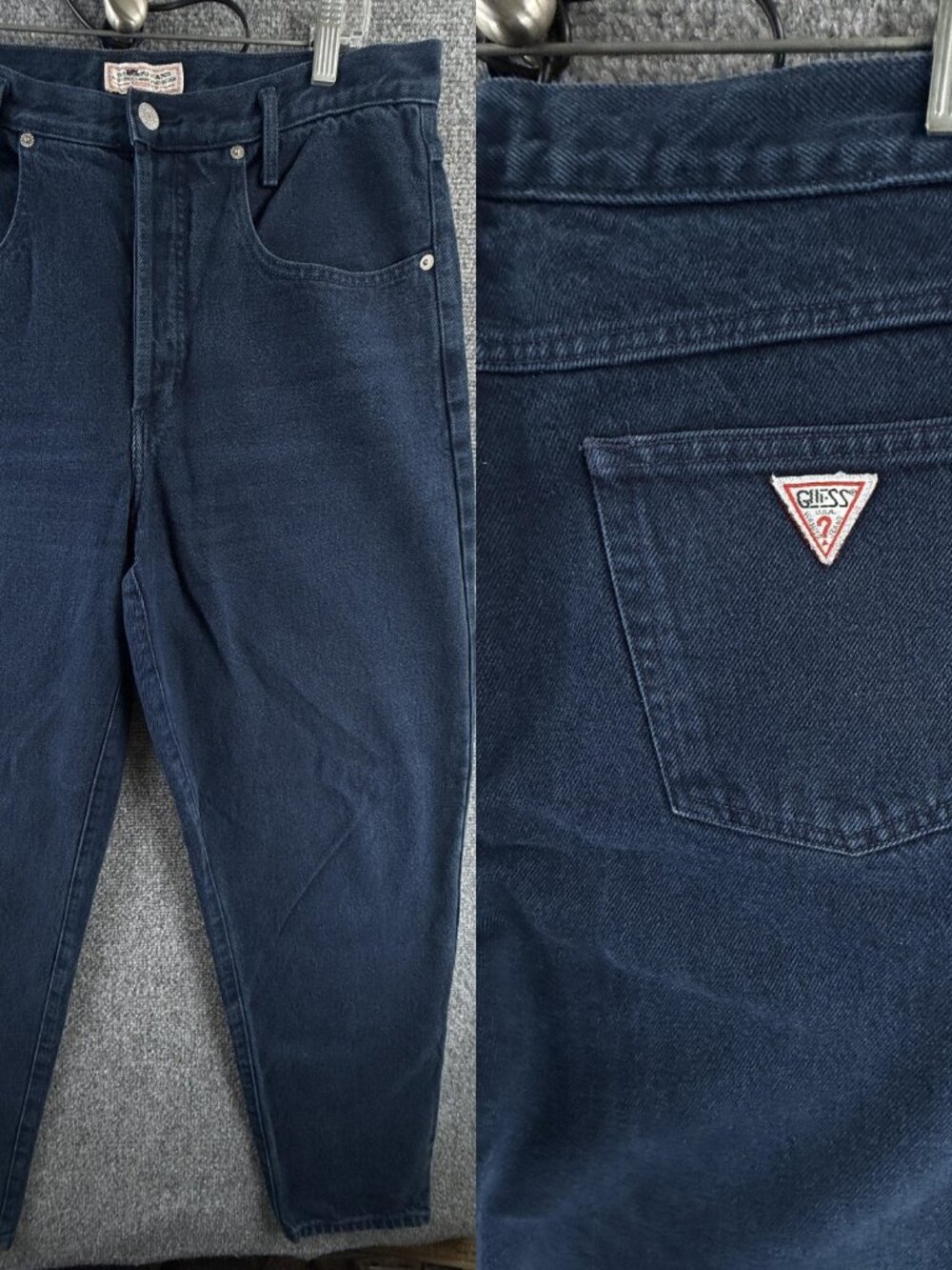 VTG Guess Jeans Women Dark Wash Blue Denim 10115-F Cotton Size 4 ACTL 33X31